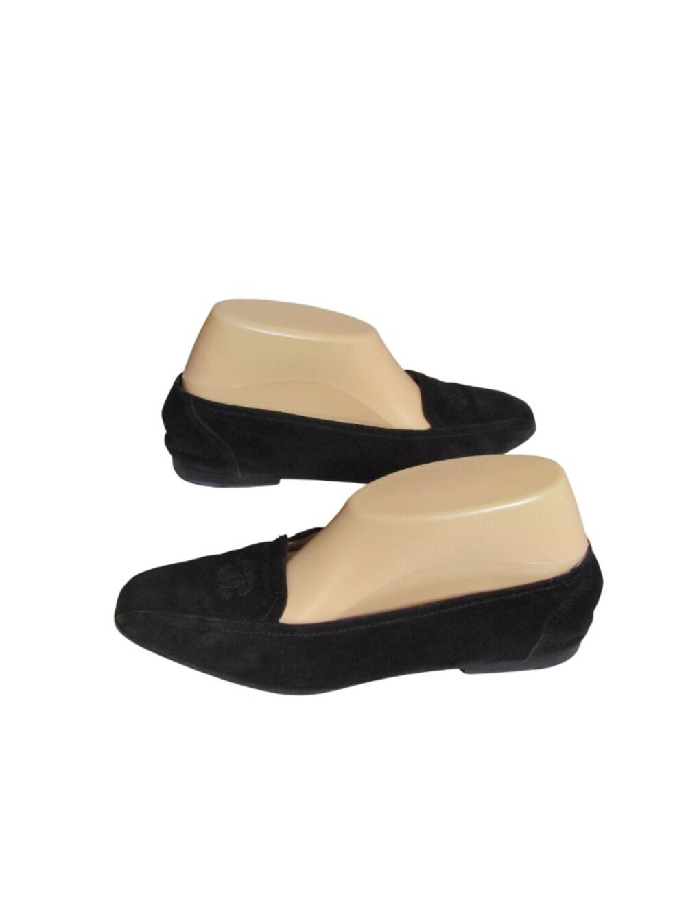 VTG CHANEL Black Suede Leather Loafers Ballet Flats Quiet Luxury EU 36.5 US 6 - Picture 3 of 12